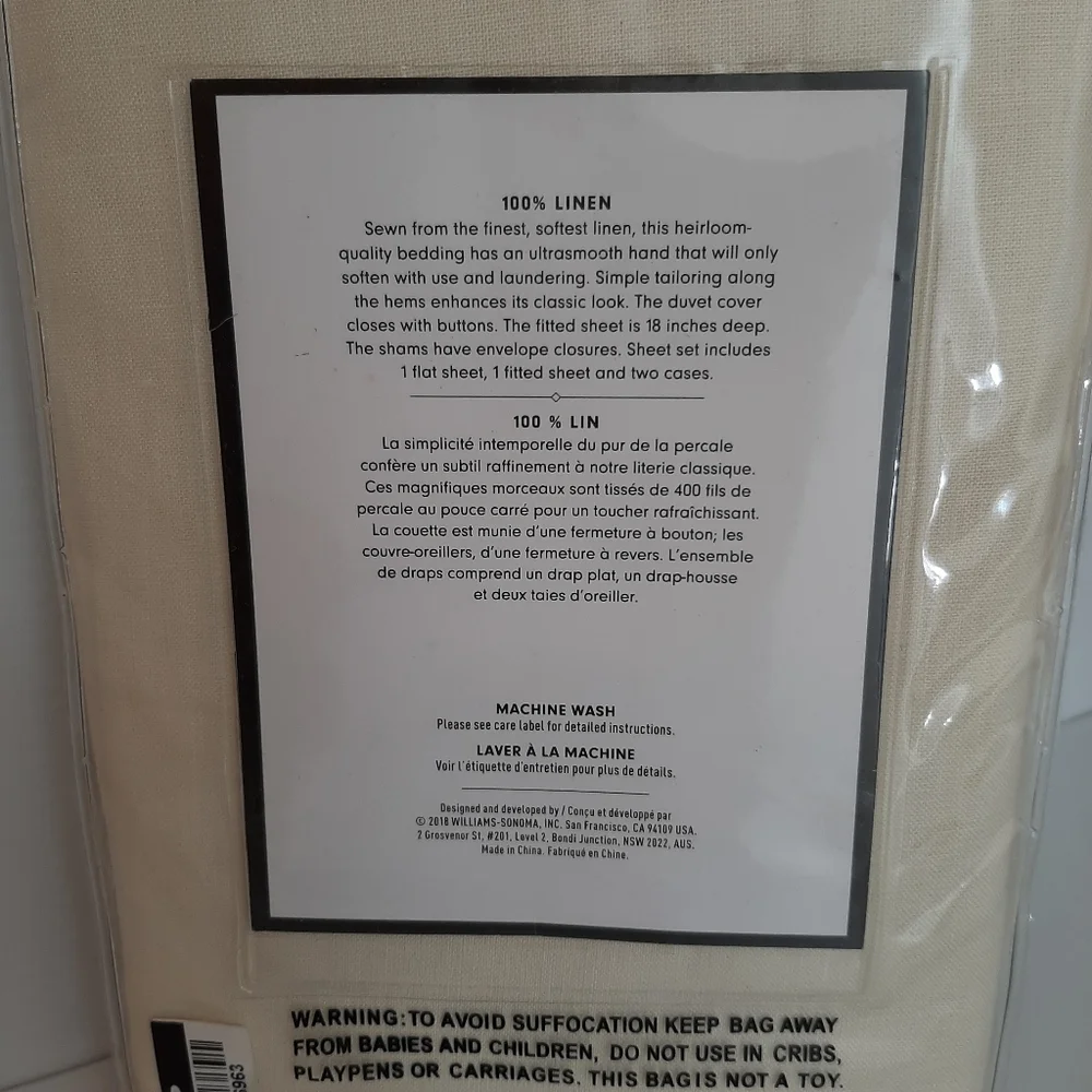 Williams Sonoma Signature Linen Euro Sham Ivory